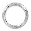 14k White Gold 1/5 carat Diamond Fancy Twist Circle Chain Slide