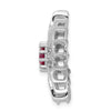 14k White Gold 3/8 carat Diamond and Ruby Flower Chain Slide