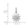 14k White Gold 1/15 carat Diamond Fancy Sun Pendant