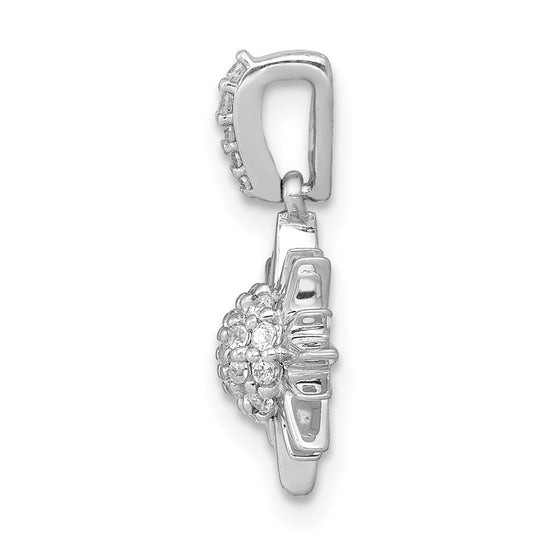 14k White Gold 1/10 carat Diamond Fancy Sun/Star Pendant