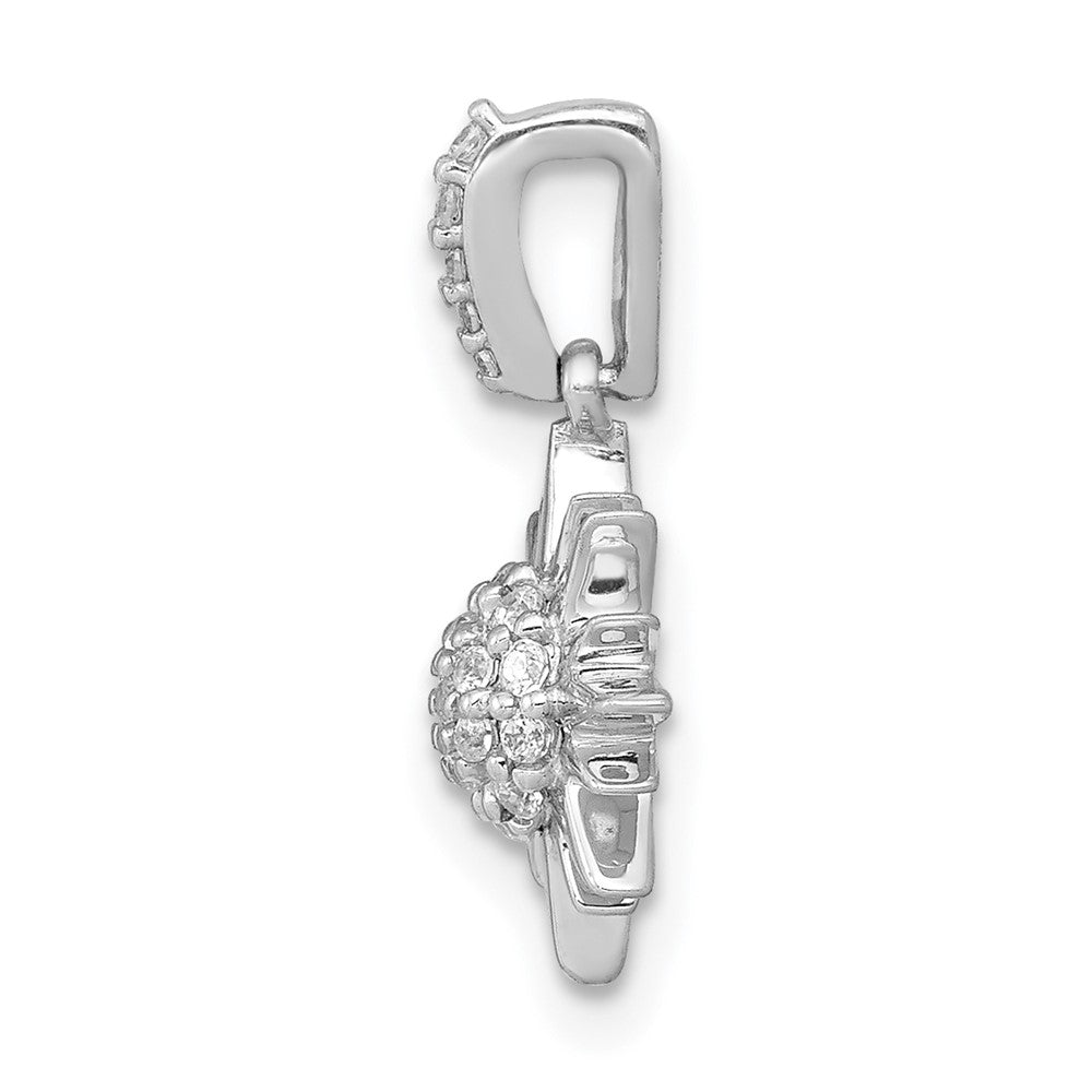 14k White Gold 1/10 carat Diamond Fancy Sun/Star Pendant