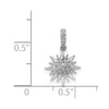 14k White Gold 1/10 carat Diamond Fancy Sun/Star Pendant