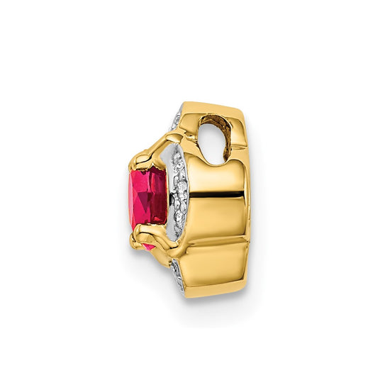 Round Gemstone & Diamond Chain Slides
