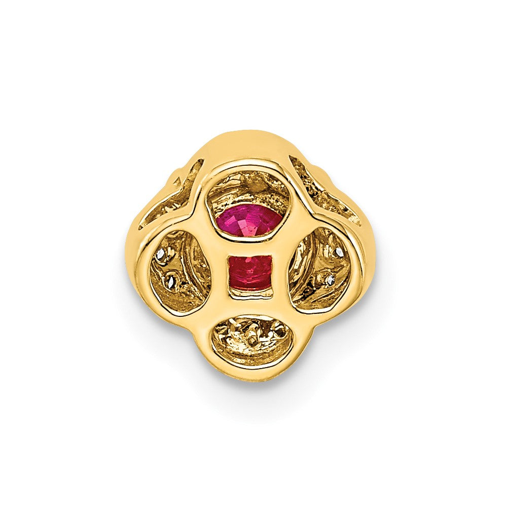 Round Gemstone & Diamond Chain Slides