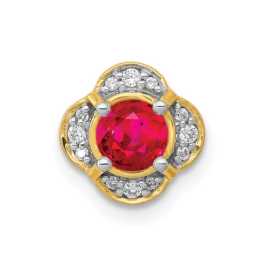 Round Gemstone & Diamond Chain Slides