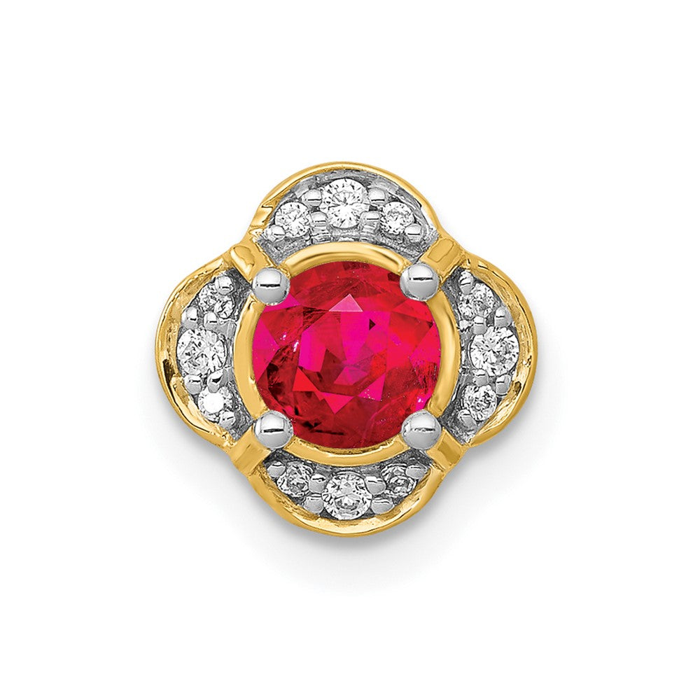 Round Gemstone & Diamond Chain Slides