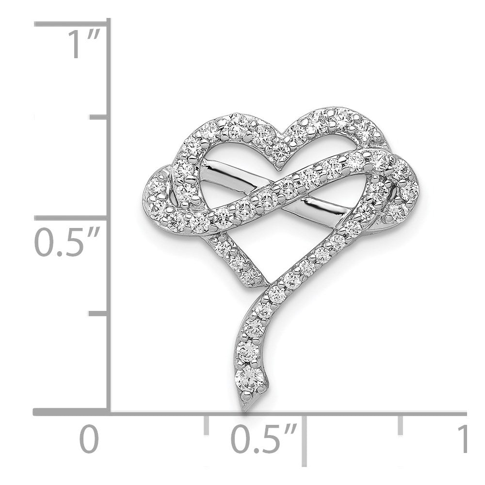 14k White Gold 1/2 carat Diamond Infinity and Heart Chain Slide