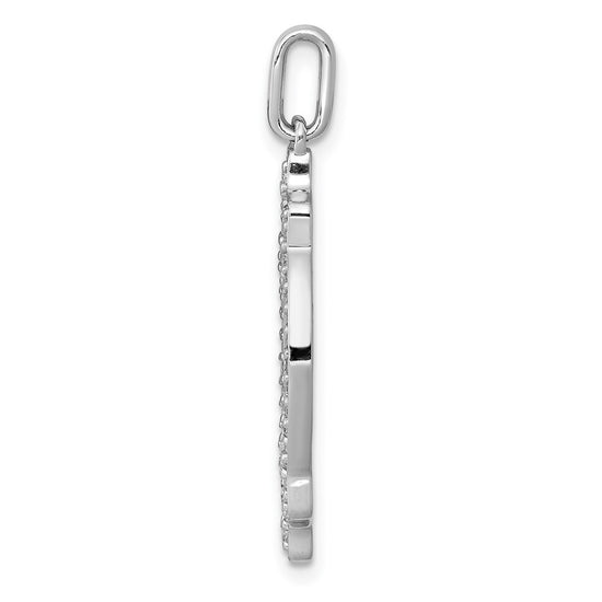 14k White Gold 1/4 carat Diamond Fancy Vintage Pendant