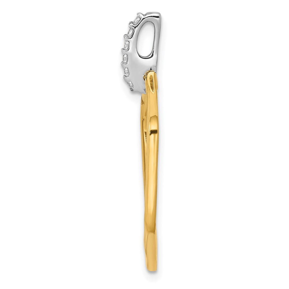 Gold Polished Diamond Slide Pendant