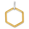 14k Two-tone 1/15 carat Diamond Fancy Hexagon Pendant