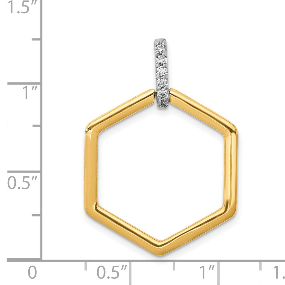 Gold Polished Diamond Slide Pendant