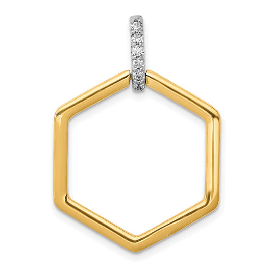 Gold Polished Diamond Slide Pendant