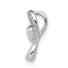 14k White Gold 1/20 carat Diamond Plumeria Flower Chain Slide