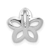 14k White Gold 1/20 carat Diamond Plumeria Flower Chain Slide