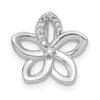 14k White Gold 1/20 carat Diamond Plumeria Flower Chain Slide