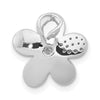 14k White Gold 1/20 carat Diamond Flower Chain Slide