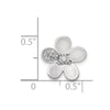 14k White Gold 1/20 carat Diamond Flower Chain Slide