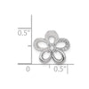 14k White Gold 1/20 carat Diamond Round Petal Flower Chain Slide