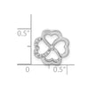 14k White Gold 1/15 carat Diamond Four Leaf Clover Chain Slide