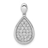 14k White Gold 1/2 carat Pave Diamond Fancy Teardrop Pendant