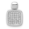14k White Gold 1/4 carat Diamond Fancy Square Pendant