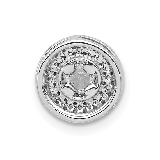 14k White Gold Holds 4.1mm Center 1/4 carat Diamond Semi-mount Halo Chain Slide