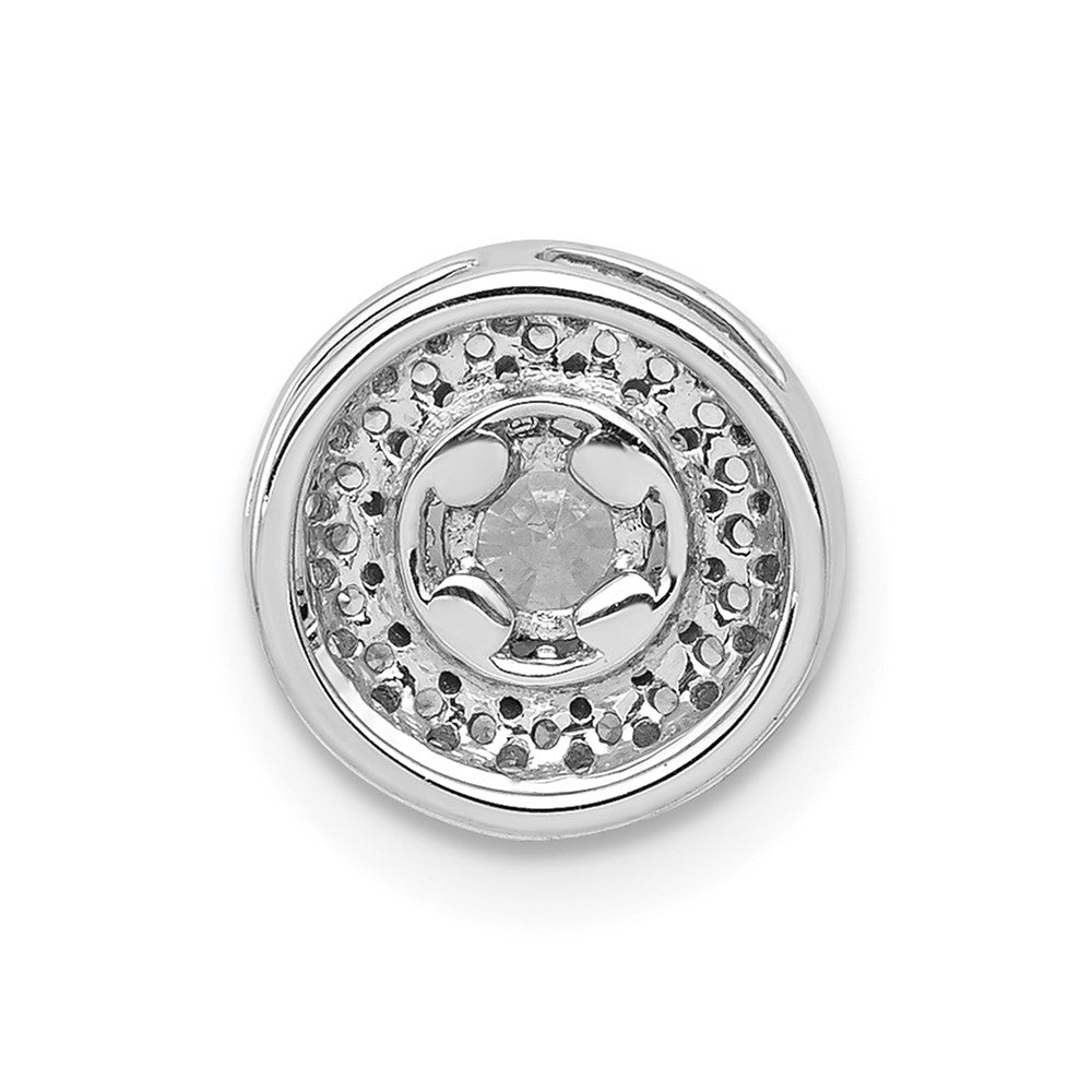 14k White Gold Holds 4.1mm Center 1/4 carat Diamond Semi-mount Halo Chain Slide