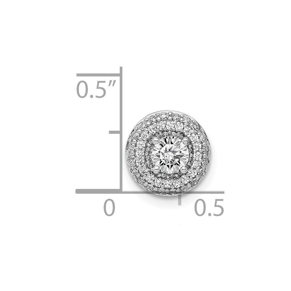 14k White Gold Holds 4.1mm Center 1/4 carat Diamond Semi-mount Halo Chain Slide