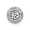 14k White Gold Holds 4.1mm Center 1/4 carat Diamond Semi-mount Halo Chain Slide