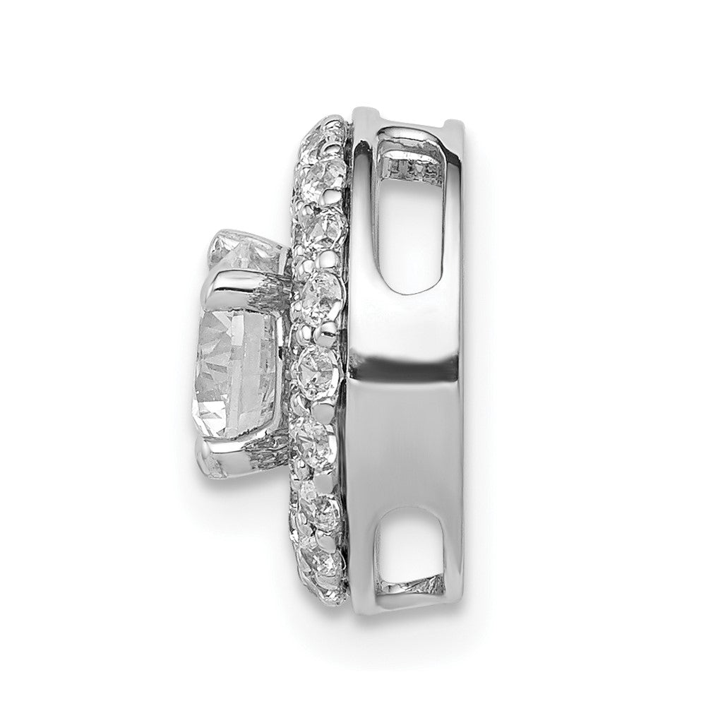 14k White Gold Holds 5.2mm Center 3/8 carat Diamond Semi-mount Halo Chain Slide