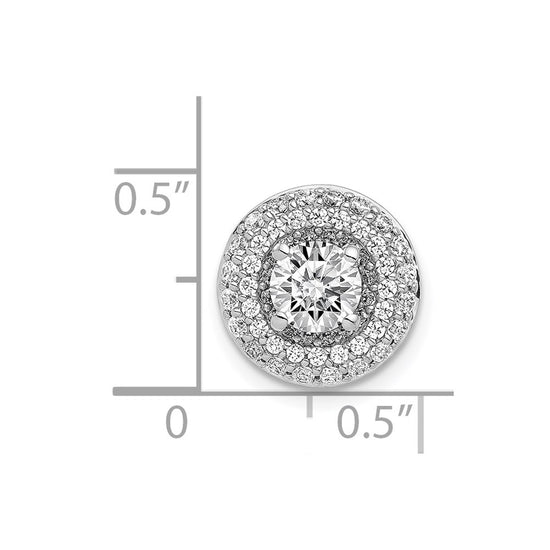 14k White Gold Holds 5.2mm Center 3/8 carat Diamond Semi-mount Halo Chain Slide