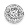 14k White Gold Holds 5.2mm Center 3/8 carat Diamond Semi-mount Halo Chain Slide