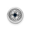 14k White Gold 1/4 carat Diamond and .25 Sapphire Halo Chain Slide