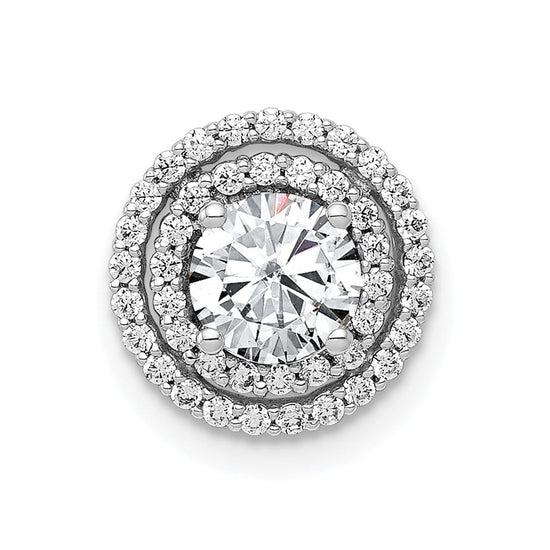 14k White Gold 3/4 carat Lab Grown Diamond VS/SI+ G+ Complete Halo Chain Slide Pendant