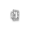14k White Gold Holds 4.1mm Center 1/20 carat Diamond Semi-mount Halo Chain Slide