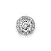 14k White Gold Holds 4.1mm Center 1/20 carat Diamond Semi-mount Halo Chain Slide