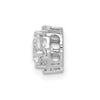 14k White Gold Holds 5.2mm Center 1/10 carat Diamond Semi-mount Halo Chain Slide