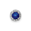 14k White Gold 1/20 carat Diamond and Sapphire Circle Halo Chain Slide