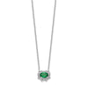 Diamond and Oval Emerald 18 inch Necklaces