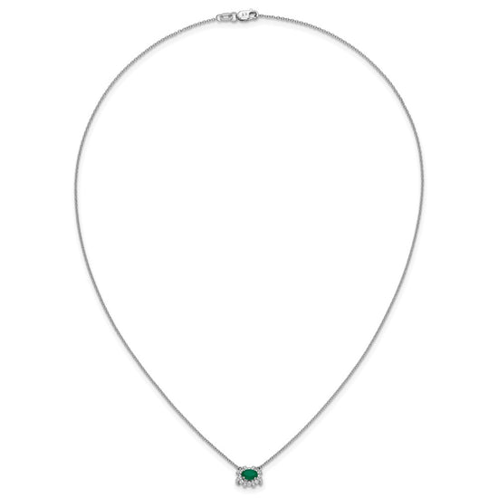 Diamond and Oval Emerald 18 inch Necklaces