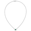 Diamond and Oval Emerald 18 inch Necklaces