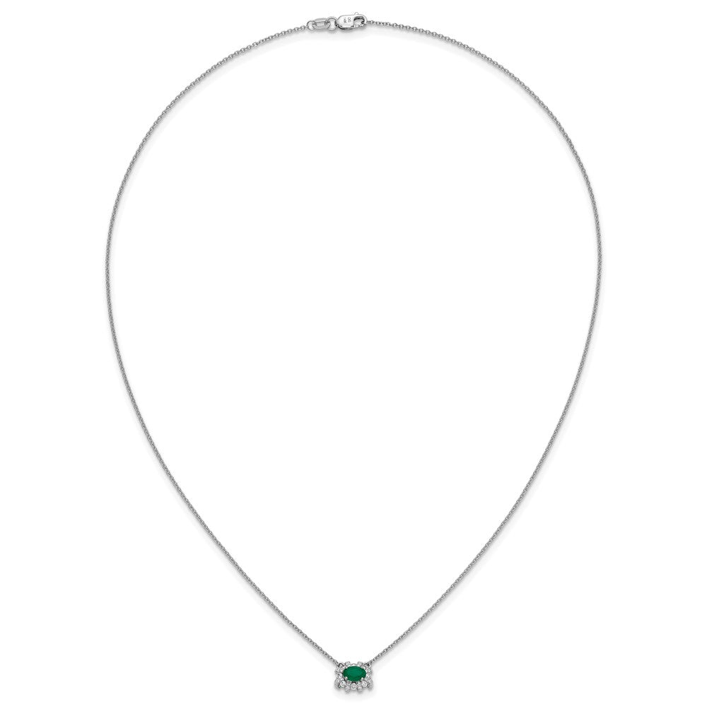 Diamond and Oval Emerald 18 inch Necklaces