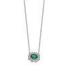 Diamond and Oval Emerald 18 inch Necklaces