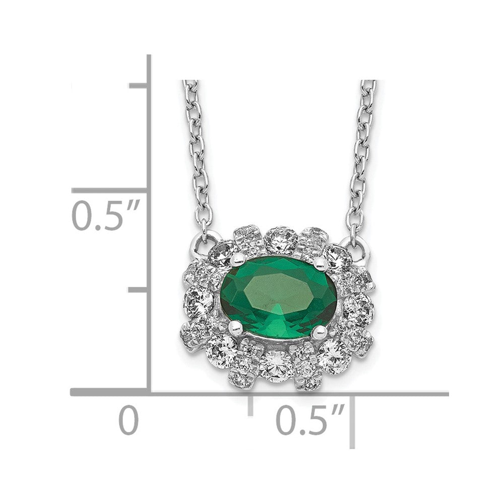Diamond and Oval Emerald 18 inch Necklaces