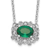 Diamond and Oval Emerald 18 inch Necklaces