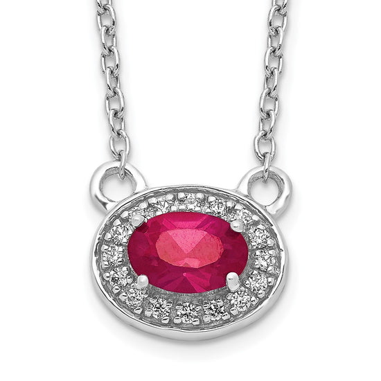 Oval Ruby & Diamond Necklaces