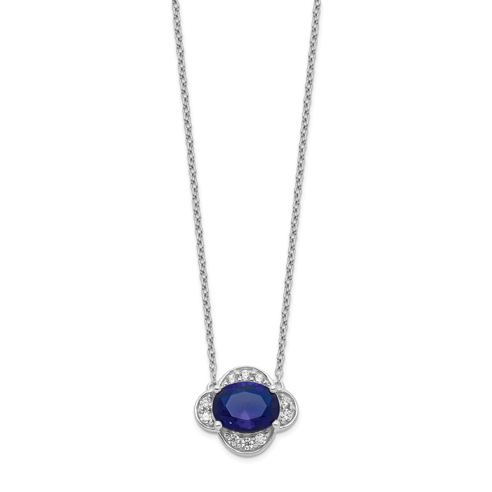 Diamond and Oval Sapphire 18 inch Necklaces