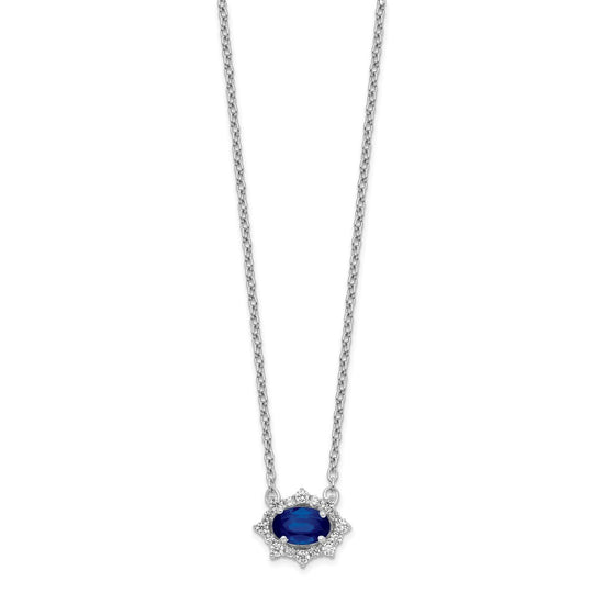 Oval Sapphire & Diamond Necklaces