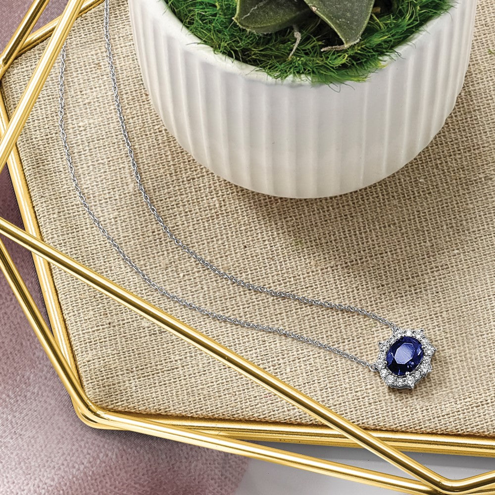Oval Sapphire & Diamond Necklaces
