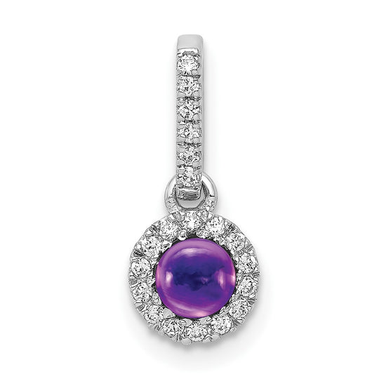 Cabochon Gemstone & Diamond Halo Pendants